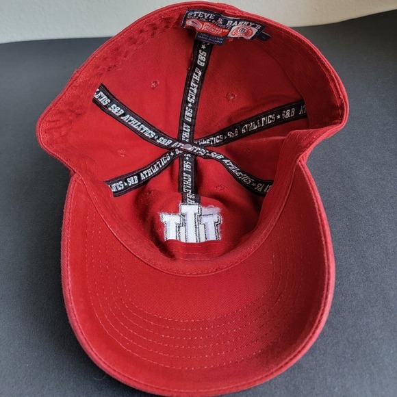 STEVE AND BARRYS Indiana University Fitted Size Large MENS HAT Embroidered Red - Picture 6 of 9
